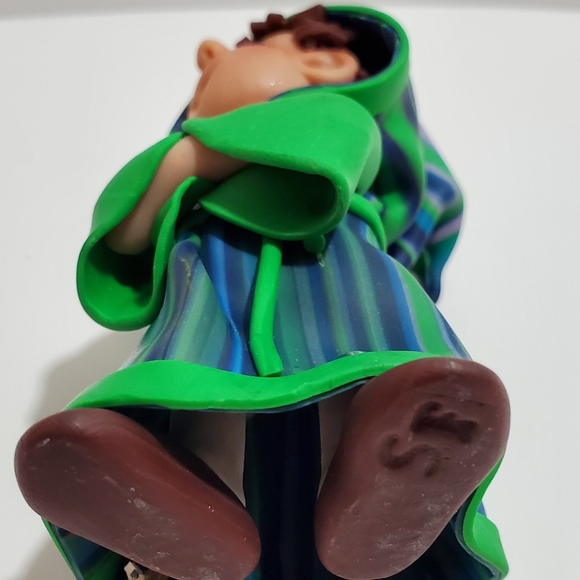 Vintage Small Fry sculpture little wizard with green cloak art Folk Art - Picture 5 of 13